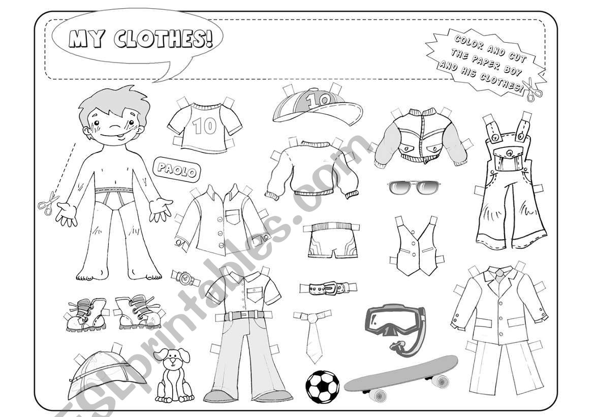 Paolo`s clothes! worksheet